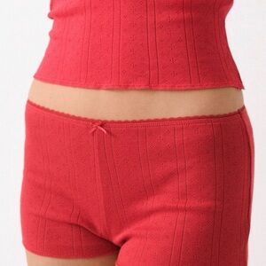 Cou Cou Intimates Cherry Red Pointelle “The Teeny Tiny Short”